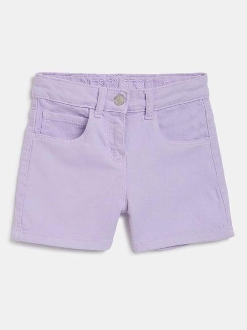 tales & stories kids purple regular fit shorts