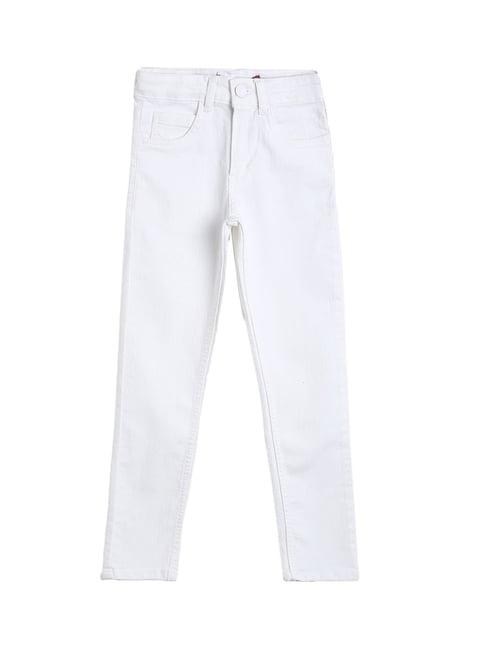 tales & stories kids white solid trousers