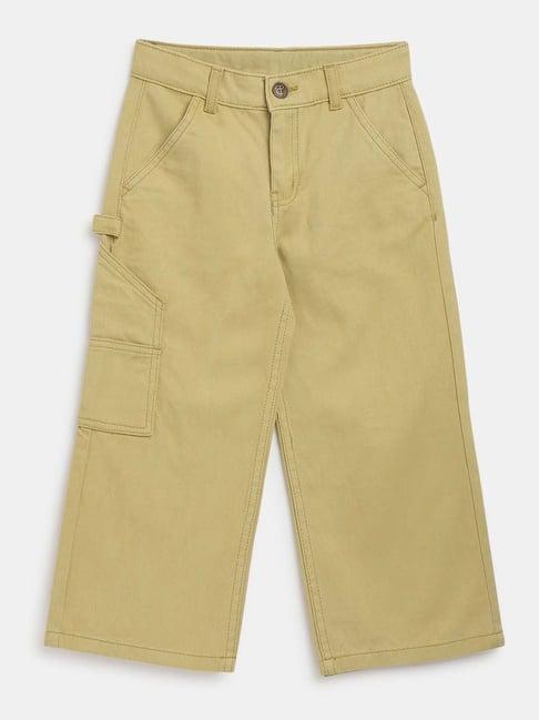 tales & stories kids yellow cotton wide fit pants