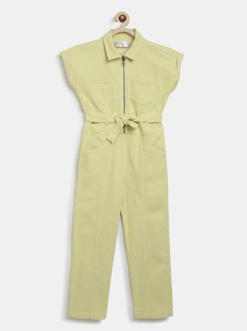 tales & stories kids yellow regular fit jumpsuit