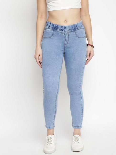 tales & stories light blue mid rise jeggings