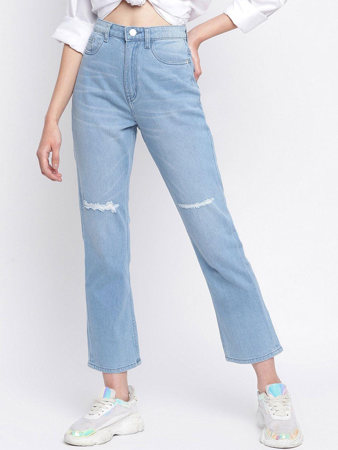 tales & stories women mildly distressed light fade stretchable jeans