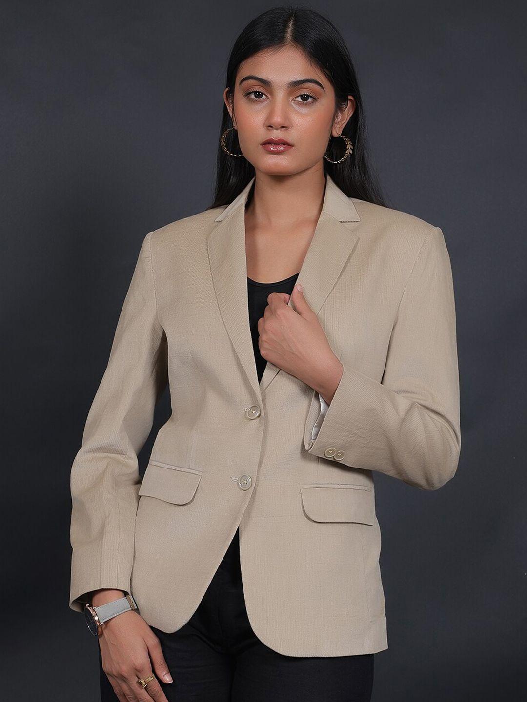 talethread notched lapel single breasted corduroy & cotton formal blazer