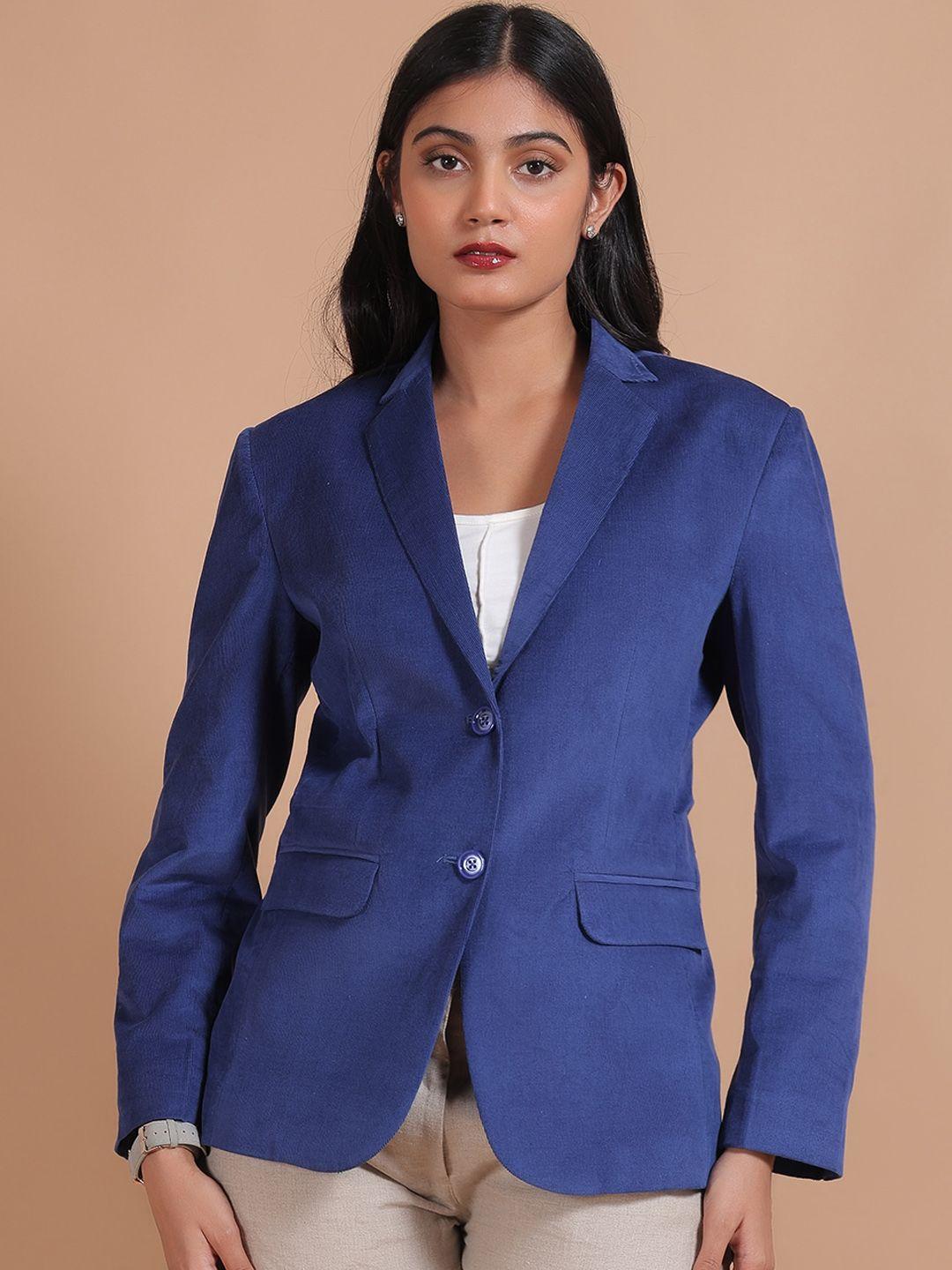 talethread single-breasted corduroy cotton blazer