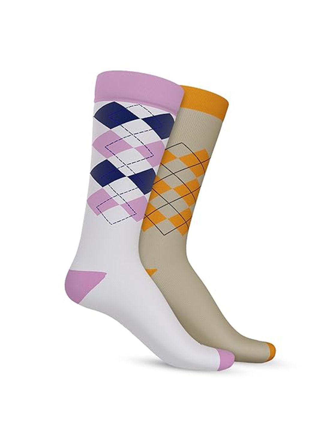 talkingsox unisex pack of 2 patterned calf-length moisture wicking bamboo socks