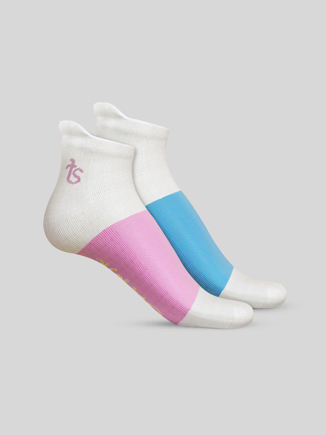talkingsox color-blocked pack of 2 ankle-length socks