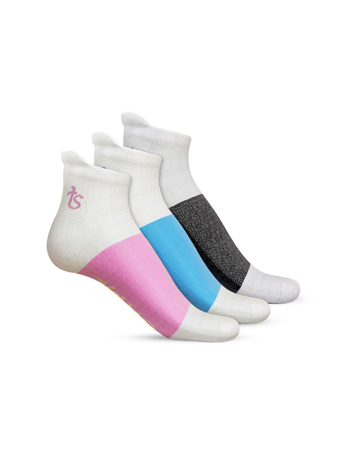 talkingsox pack of 3 colorblocked odour-free ankle length socks