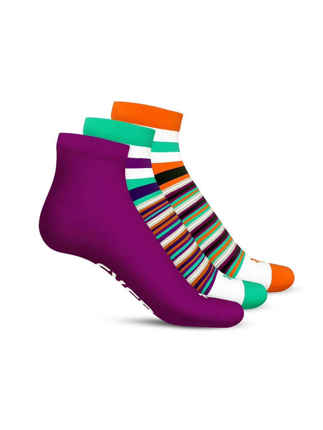 talkingsox pack of 3 striped ankle-length socks