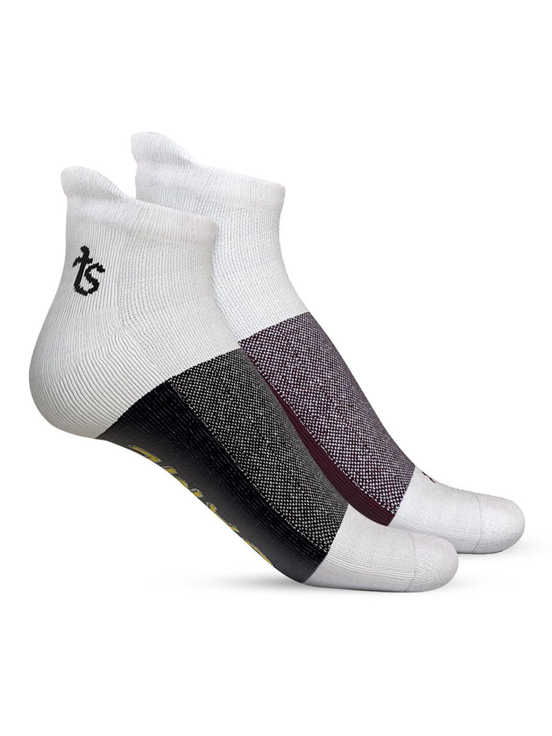 talkingsox unisex pack of 2 colourblocked ankle length socks