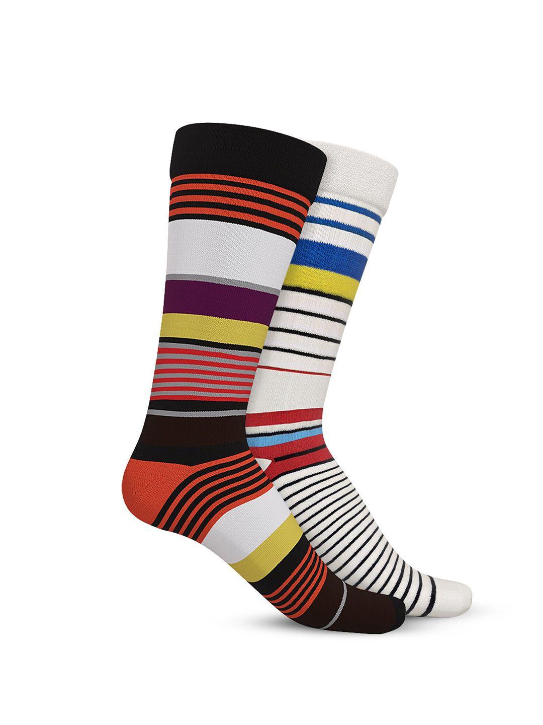 talkingsox unisex pack of 2 striped calf length socks