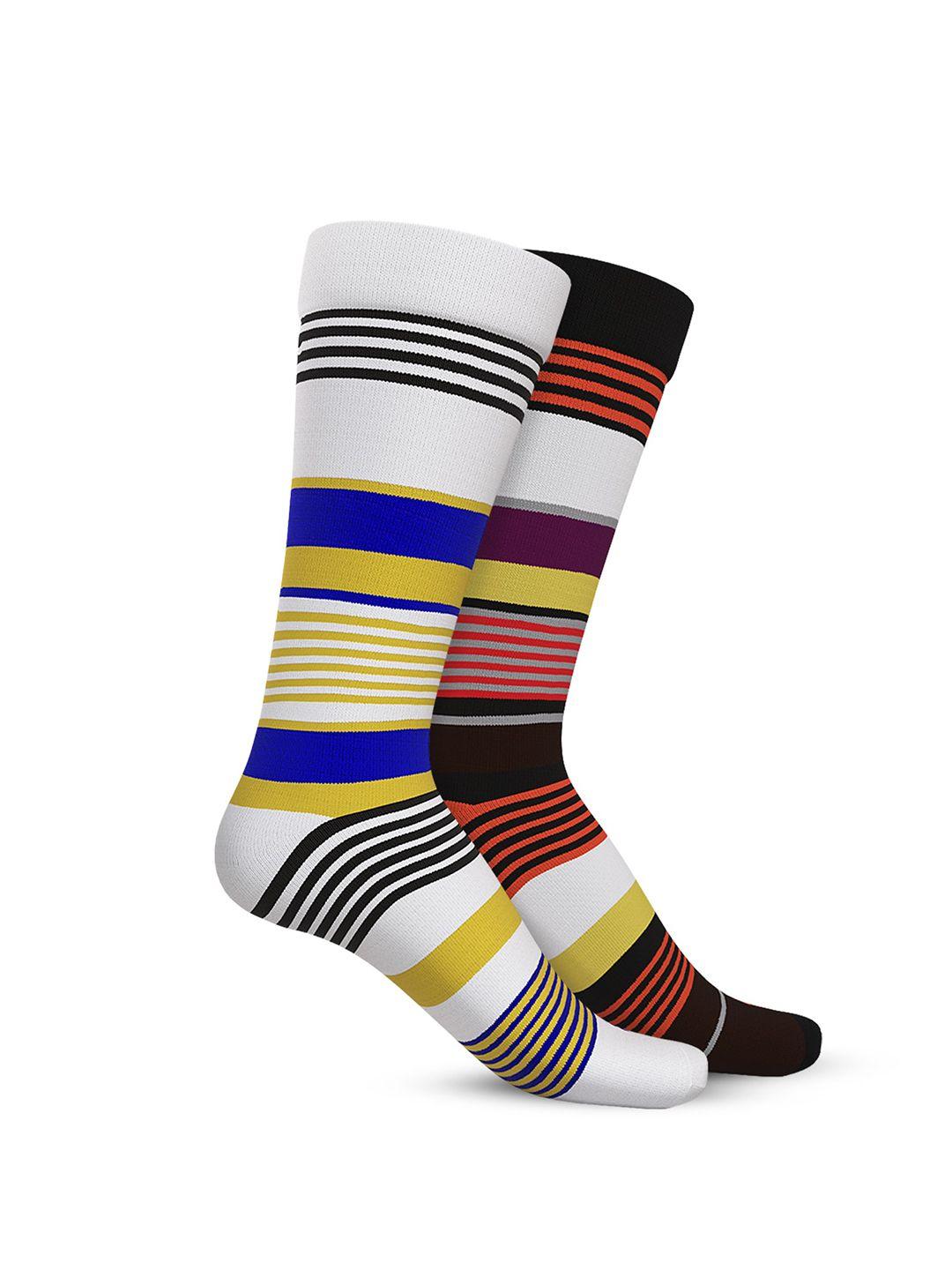 talkingsox unisex pack of 2 striped calf length socks