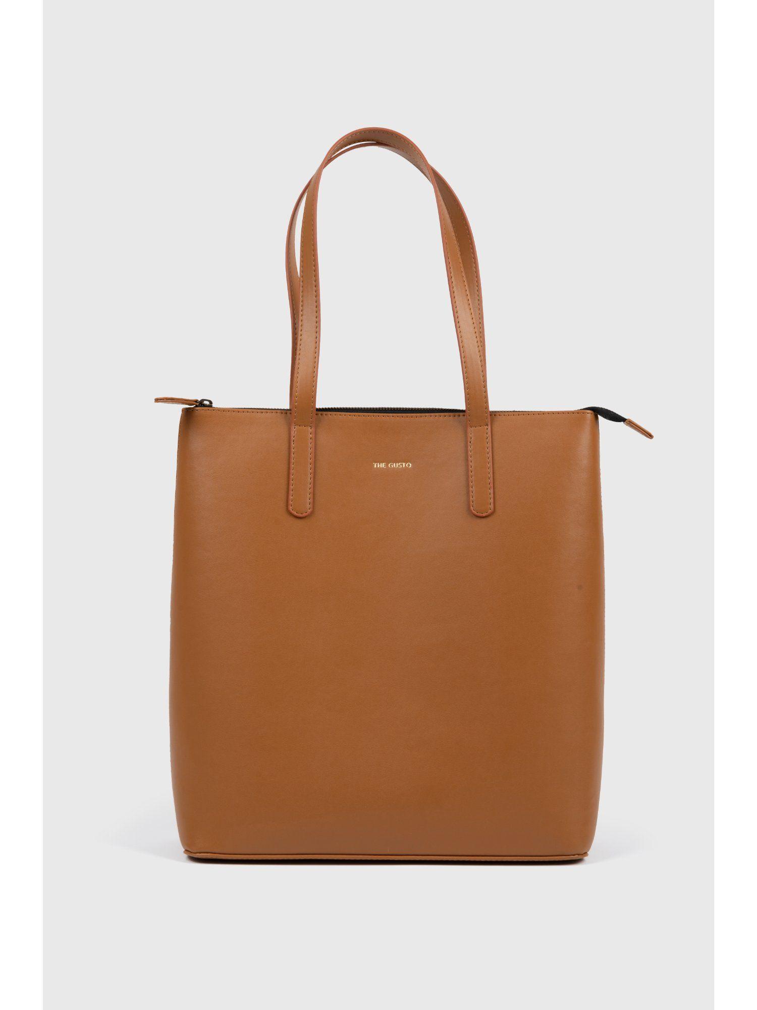 tall tote tan bag