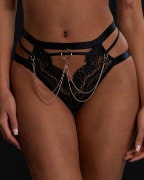 talluhla high leg open crotch brazilian knickers