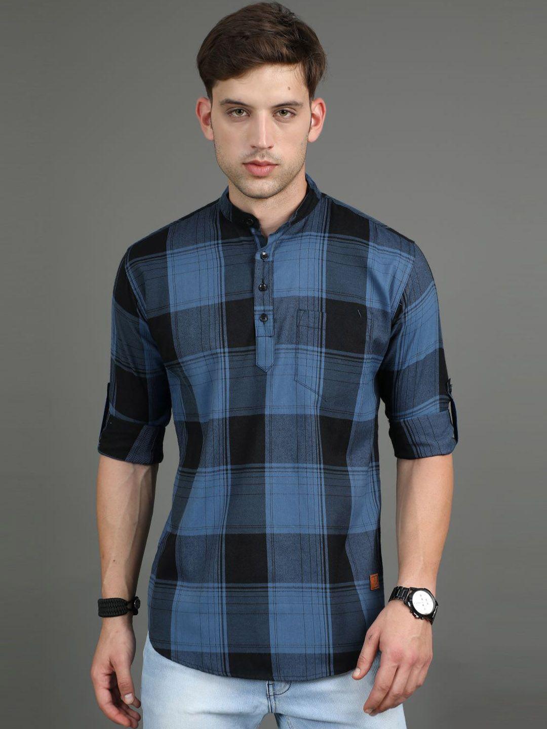 tallwalker tartan checked cotton casual shirt