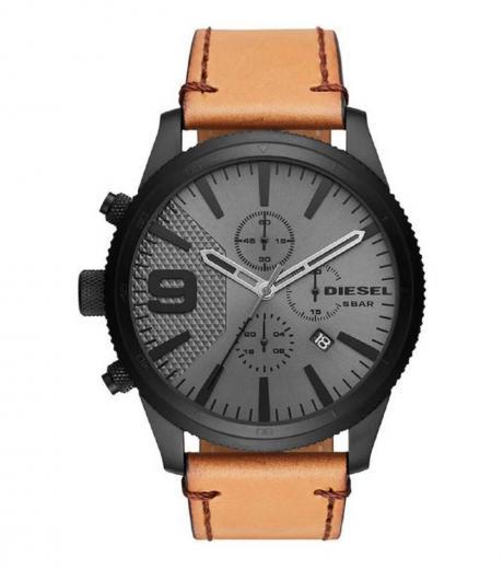 tan brown chronograph watch