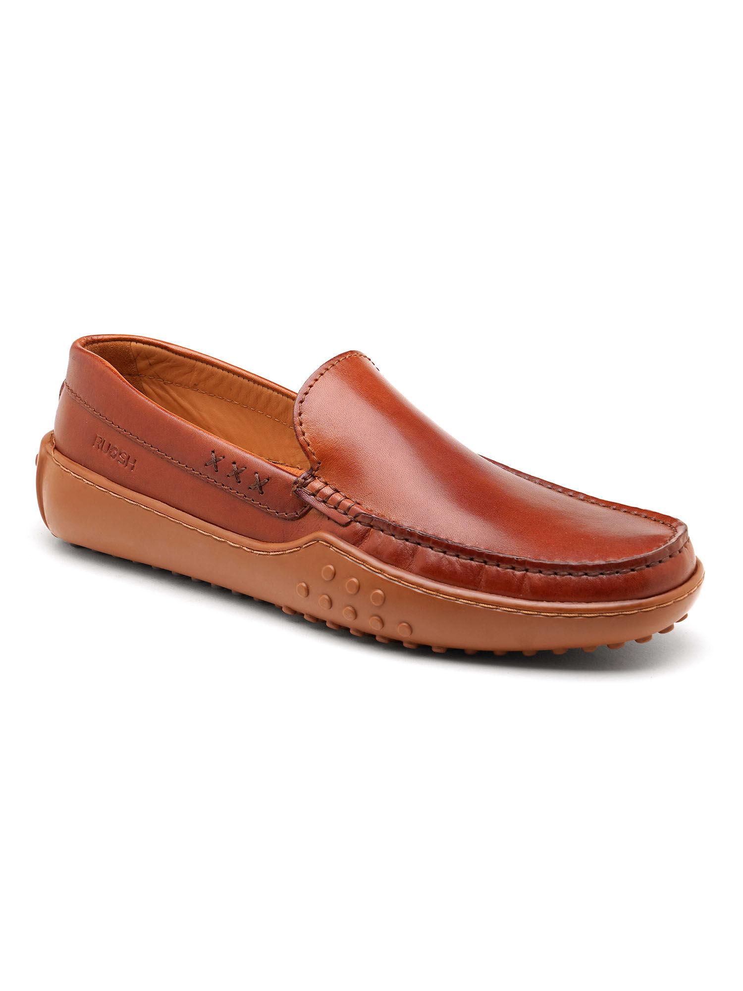 tan driver casual loafers for men