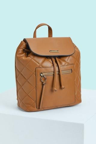 tan quilted casual pvc women backpack