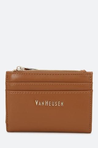 tan solid formal leather women wallet