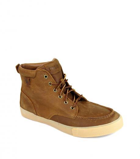 tan brown tedd leather high top sneaker