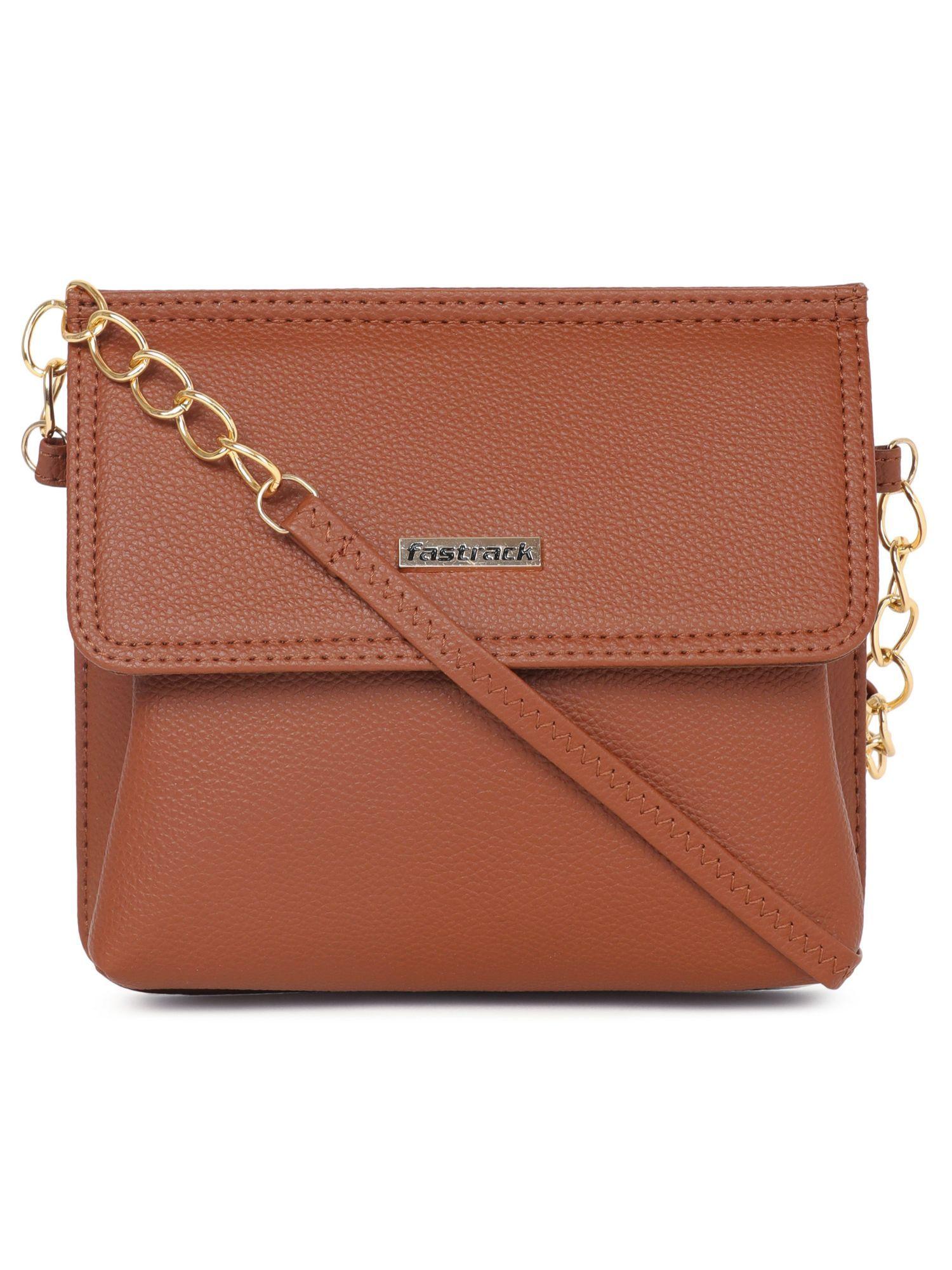 tan casual sling bag for women