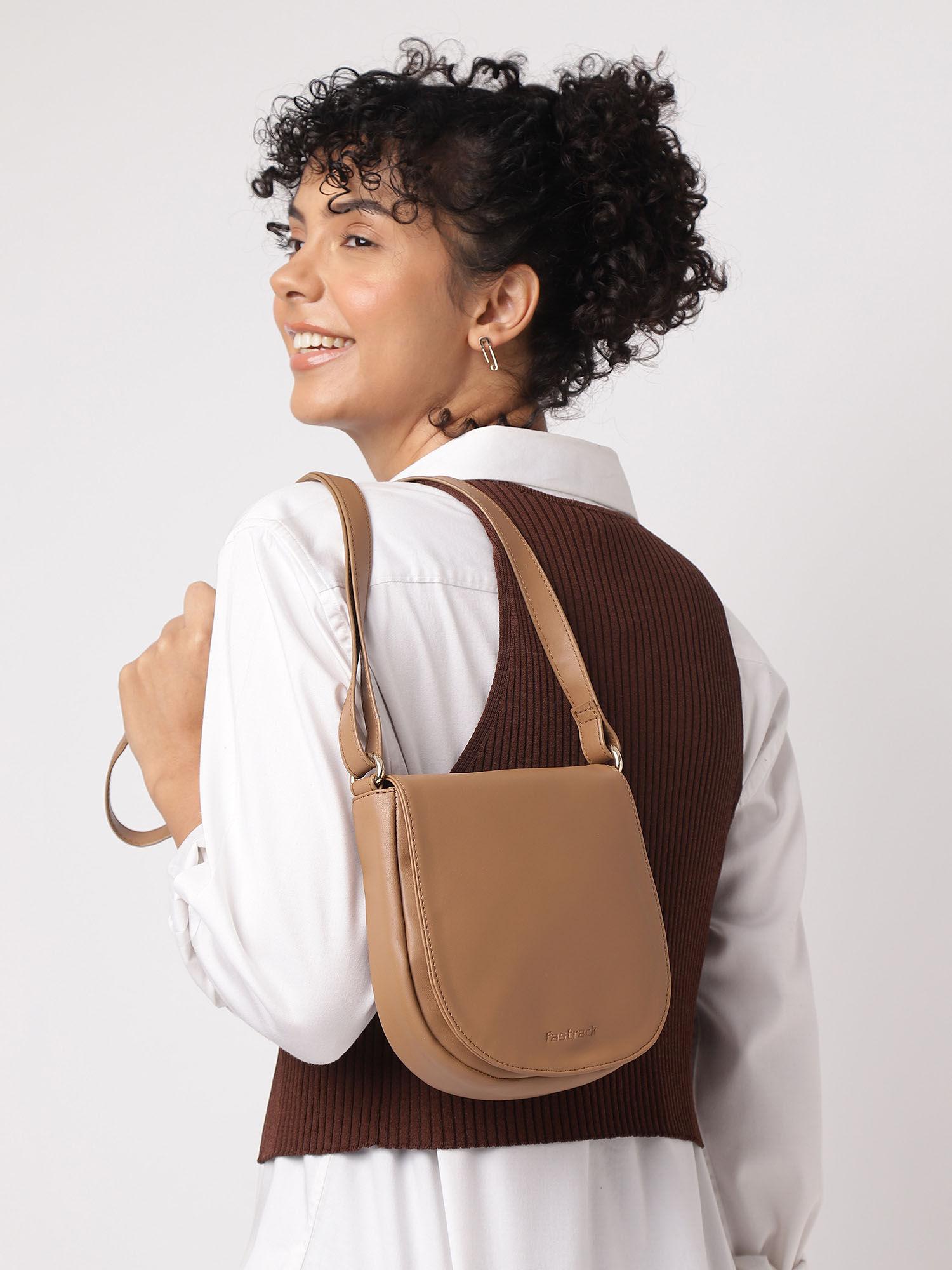 tan casual sling bag for women