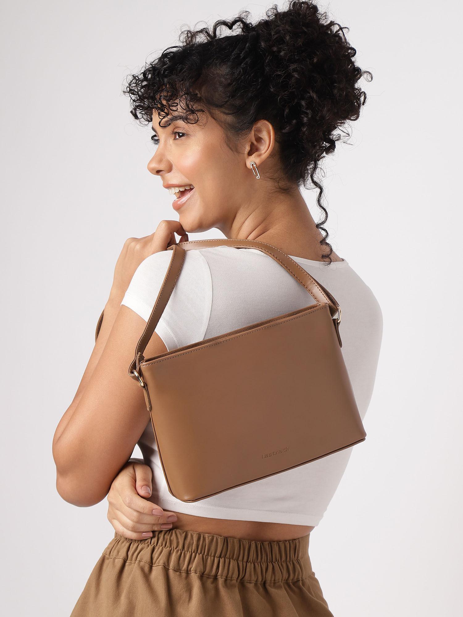 tan casual sling bag for women