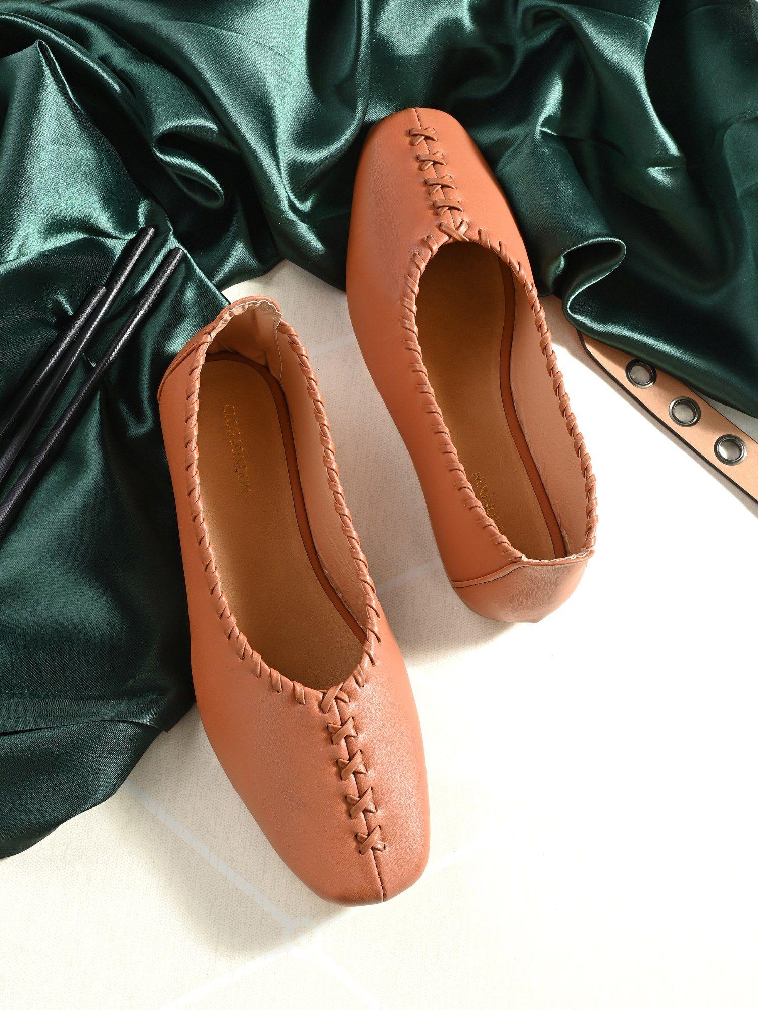 tan comfortable ballerinas