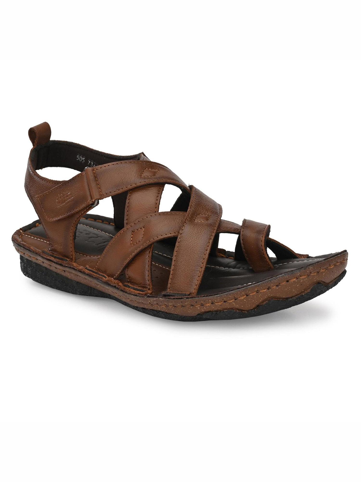 tan leather casual sandals