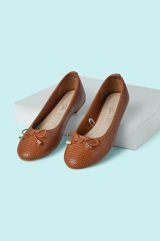 tan solid casual women ballerinas