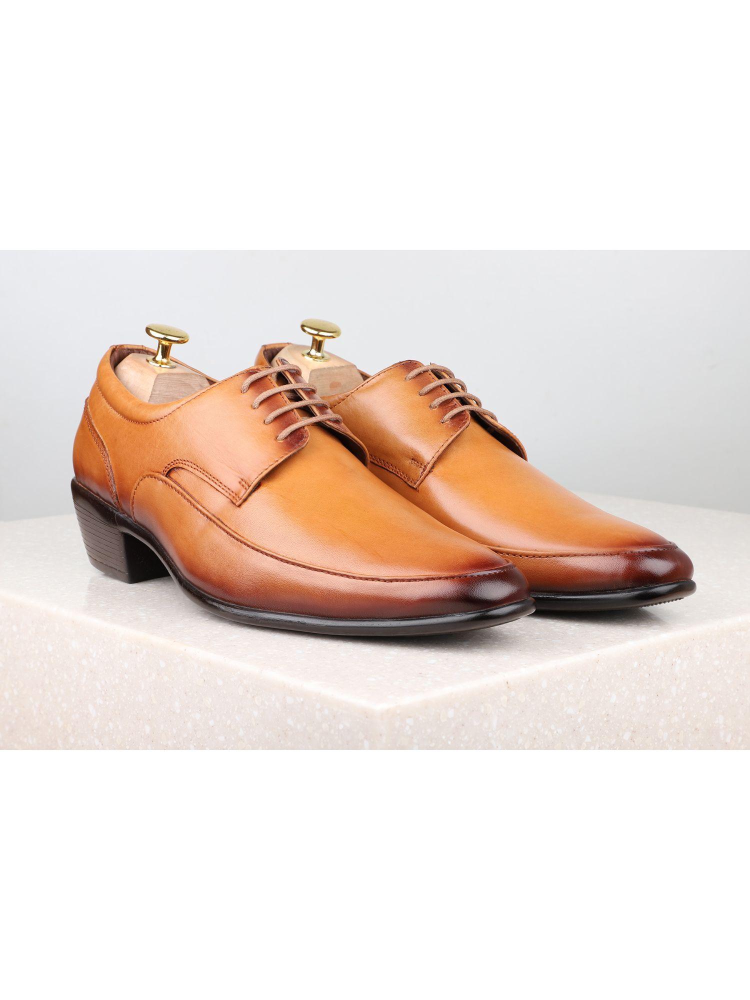 tan solid-plain formal shoes