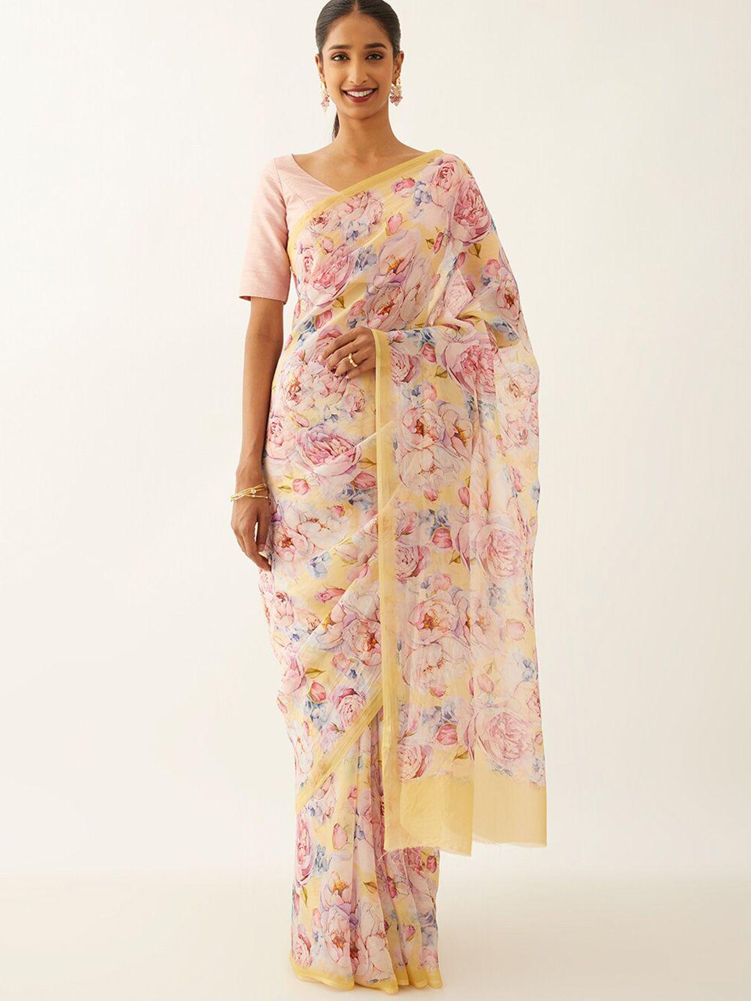 taneira floral printed saree