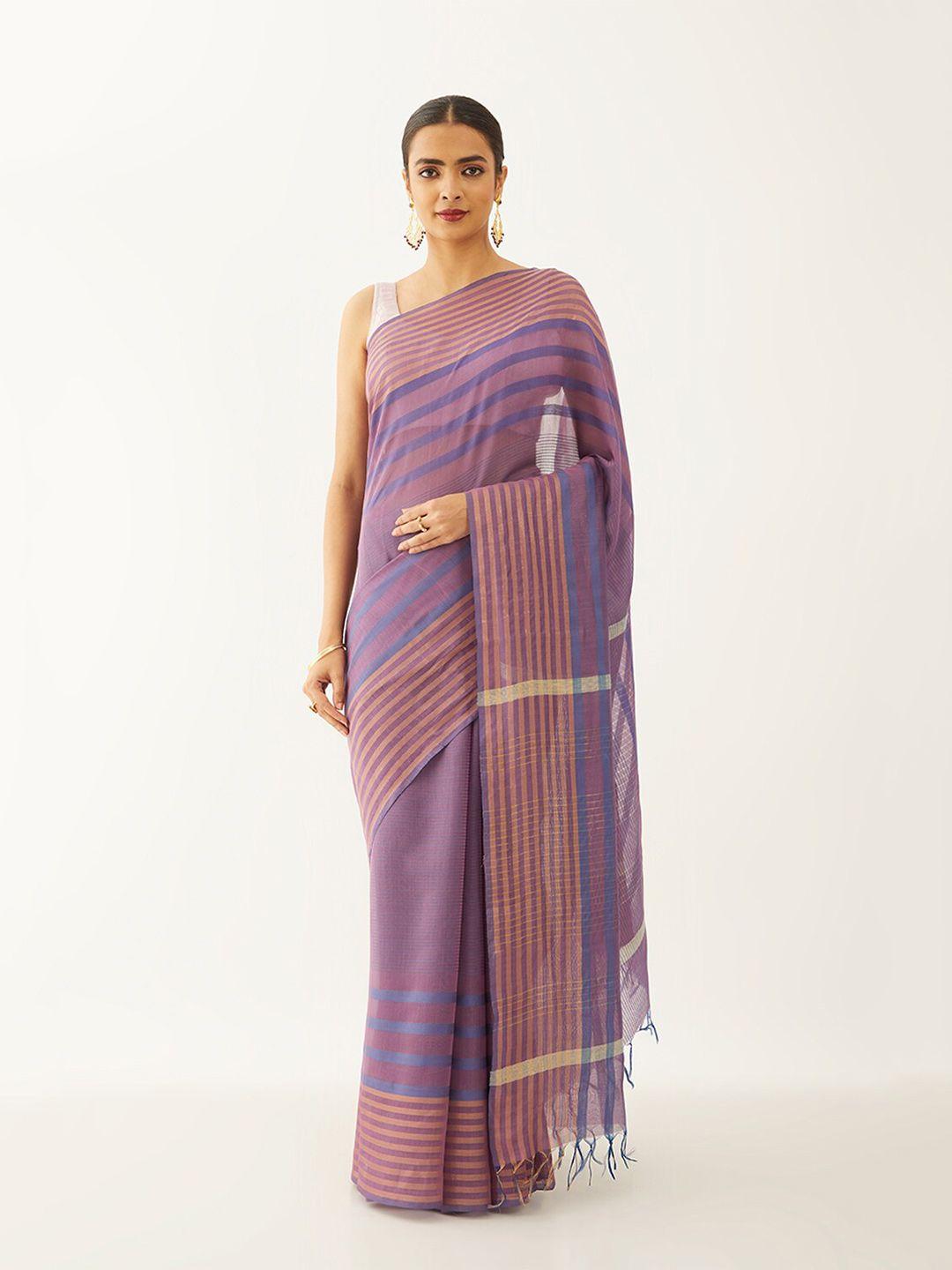 taneira striped pure silk bhagalpuri saree