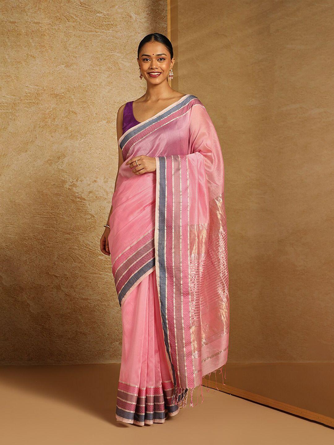 taneira  zari silk cotton maheshwari saree