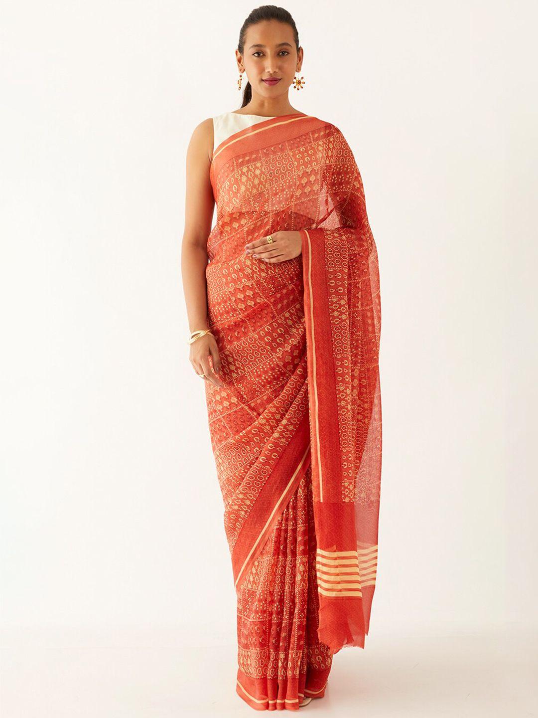 taneira ethnic motifs printed saree