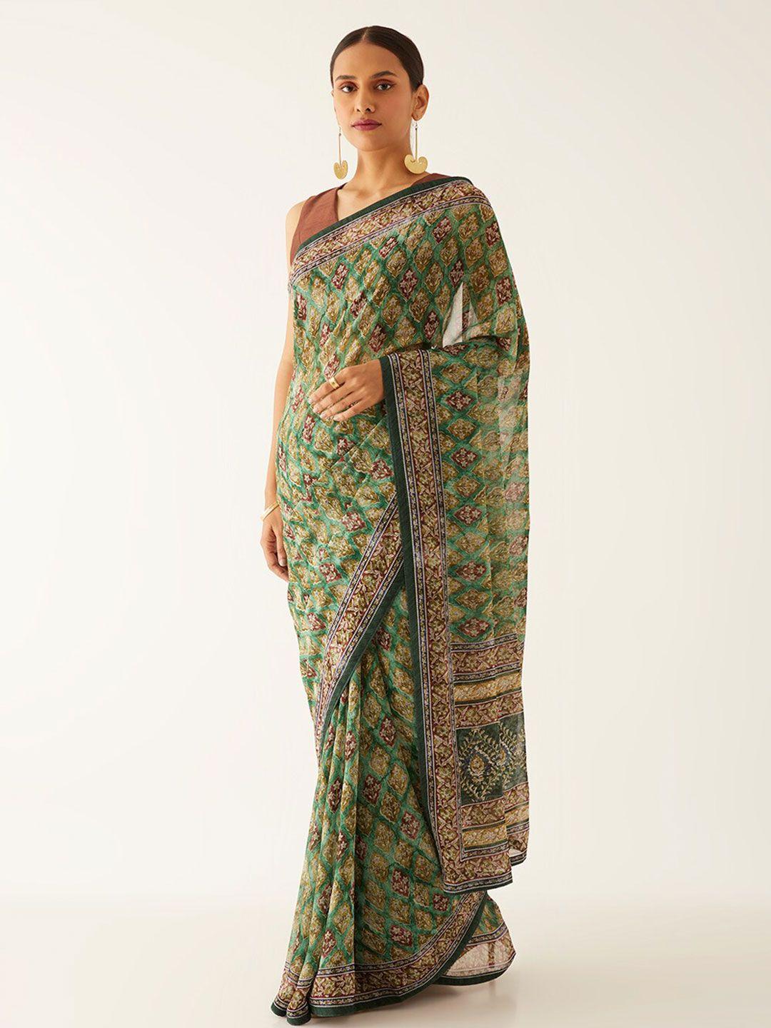 taneira ethnic motifs printed saree