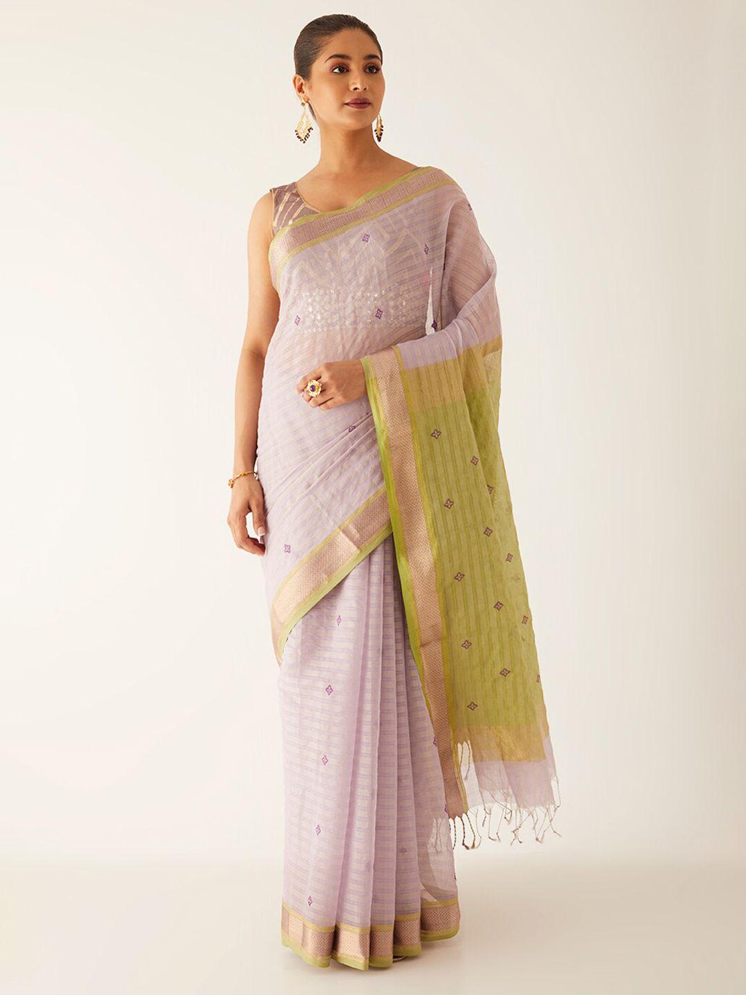 taneira ethnic woven design zari tissue maheshwari saree