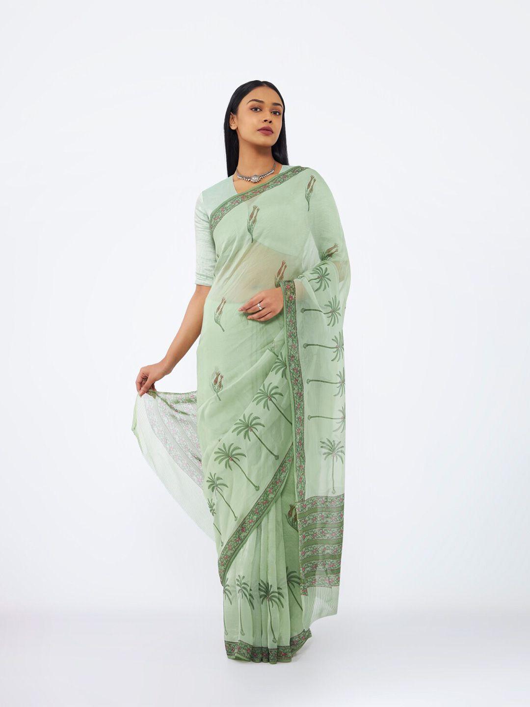 taneira floral organza saree