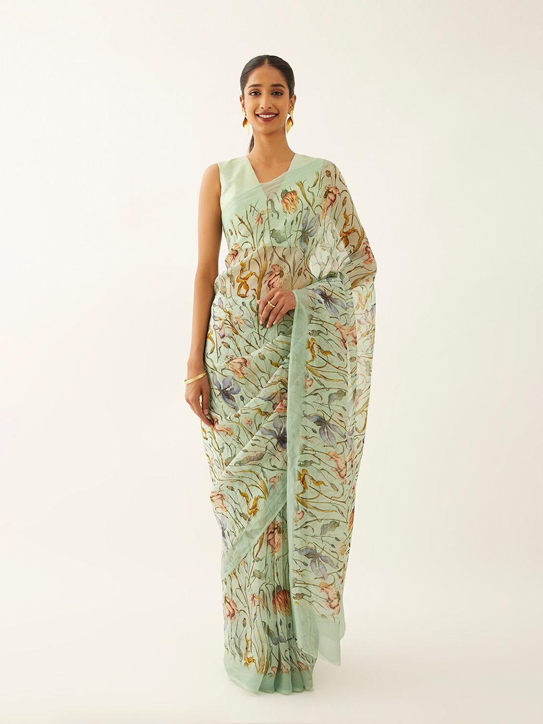 taneira floral printed saree