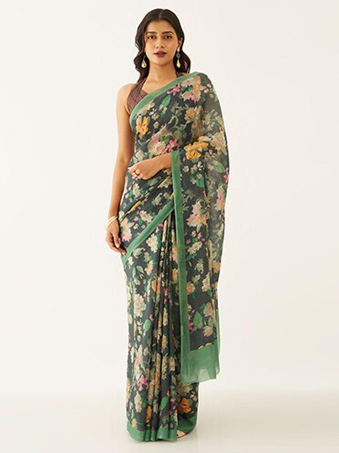 taneira floral printed saree