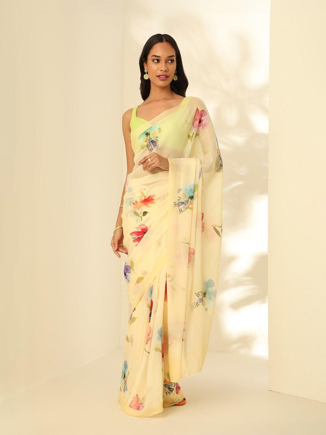 taneira floral printed saree