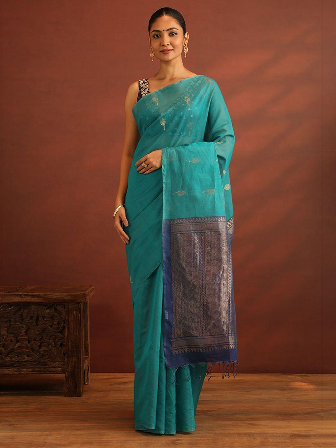 taneira floral woven design zari silk cotton maheshwari saree