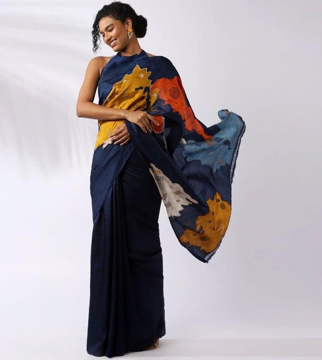 taneira multi pure silk bengal saree