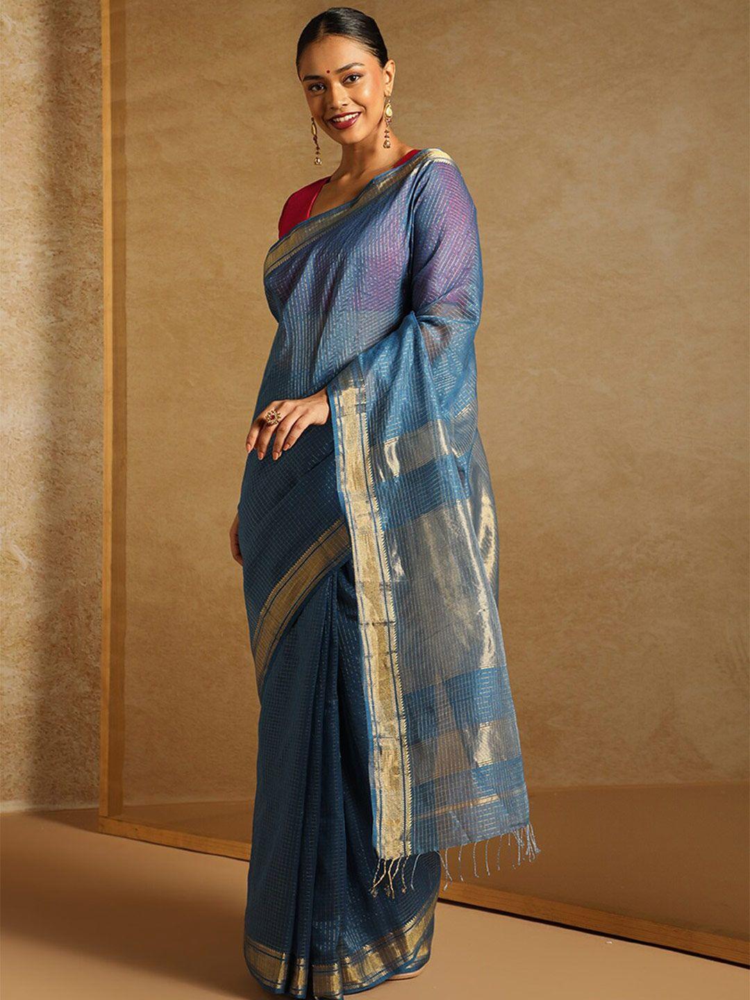 taneira woven design zari maheshwari saree