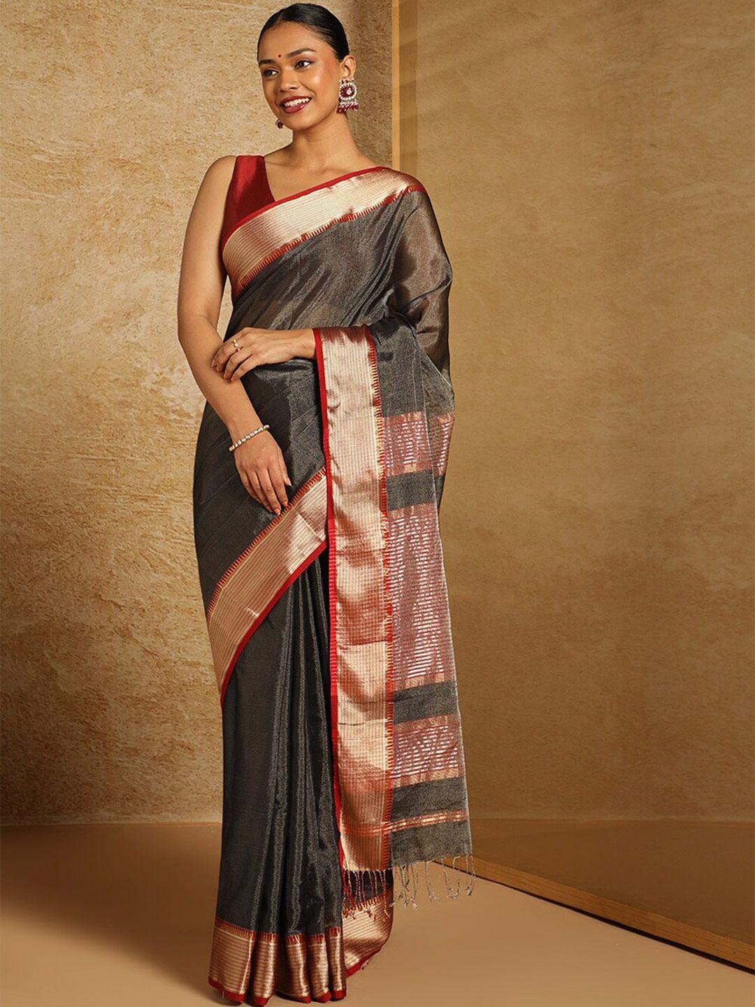 taneira zari tissue maheshwari saree