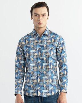 tangle triangle print regular fit shirt