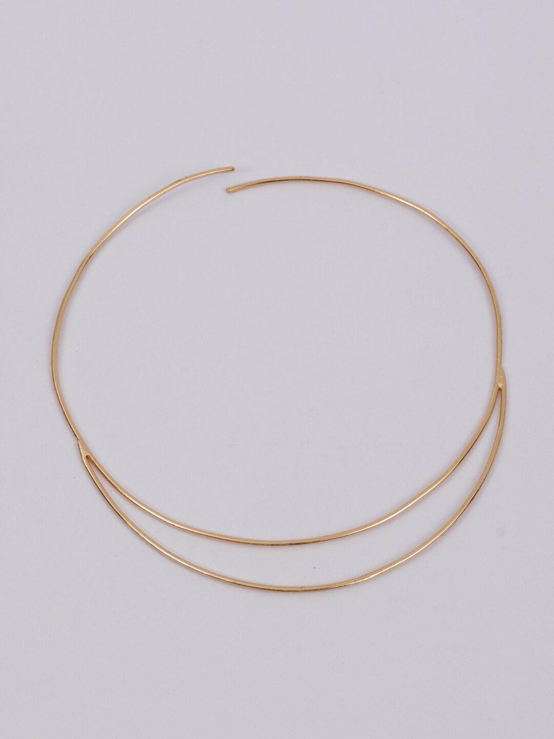 tann trim 18kt gold-plated minimal necklace