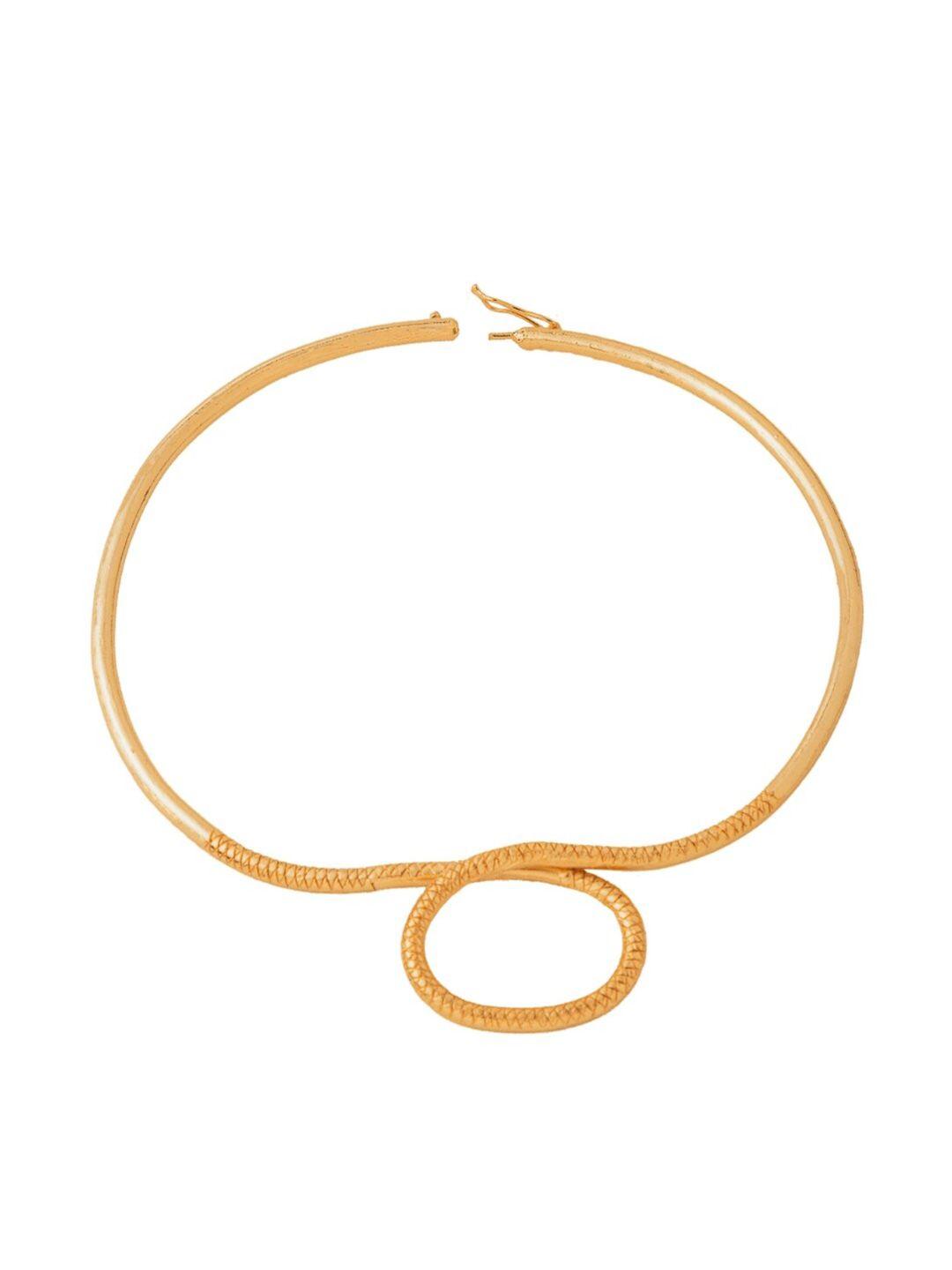 tann trim 18kt gold-plated necklace