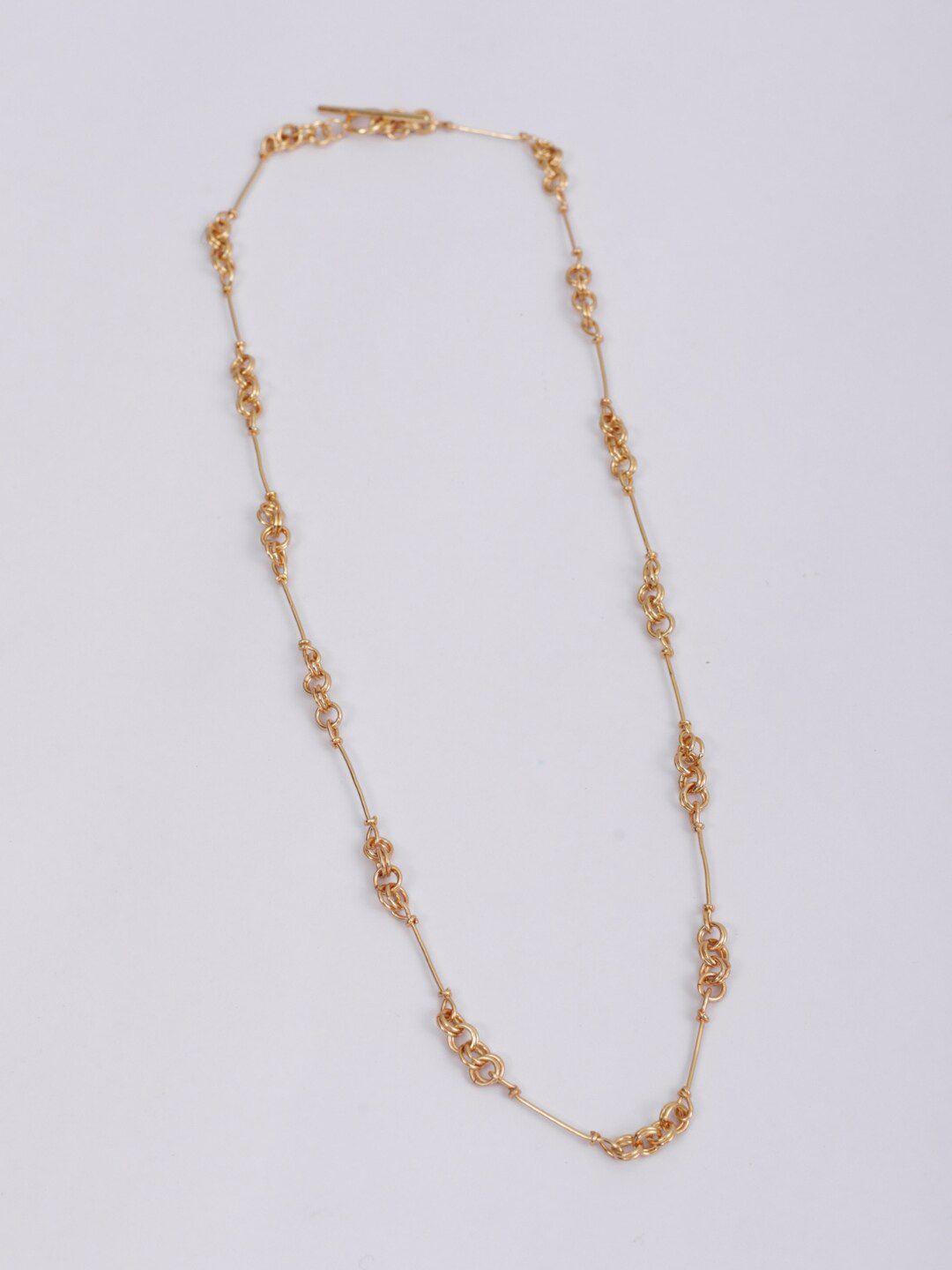 tann trim 18kt gold-plated necklace