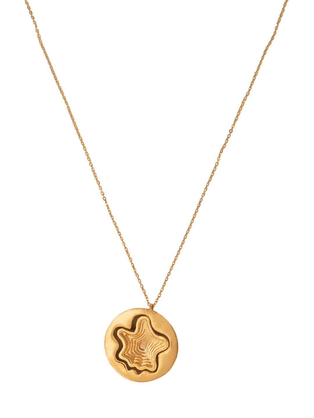 tann trim 18kt gold-plated pendant necklace