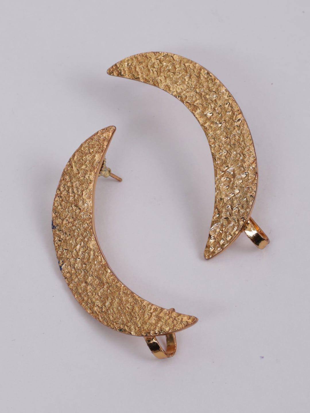 tann trim gold-plated crescent ear cuff